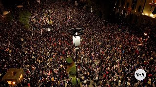 Thousands protest in Georgia to denounce election they say was rigged  VOA News [upl. by Ilojna]