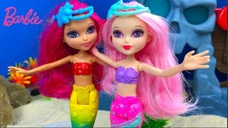 BARBIE MINI MUNECA SIRENA  BARBIE MINI DOLL MERMAID CON IMAGINEXT CALAMAR GIGANTE Y SUBMARINO [upl. by Anizor]