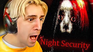 This Game Was TOO SCARY xQc Plays Night Security [upl. by Kendricks]