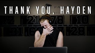 Thank you Hayden Hurst  By sharing his story he has enabled others to share theirs [upl. by Horst212]