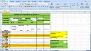 Excel  Zeiterfassung Wochentage bedingt formatieren [upl. by Anaujat712]