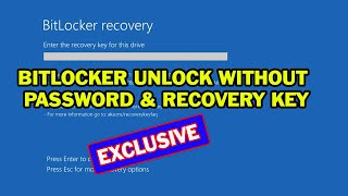 BitLocker Unlock Without Password and Recovery Key  How to Bypass BitLocker Without Recovery Key [upl. by Hairakcaz]