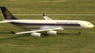 HUGE RC AIRLINER SINGAPORE AIRBUS A340 AMAZING RC TURBINE AIRPLANE [upl. by Sueahccaz]