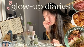 GLOWUP DIARIES ✨releasing anxiety selfcare journaling amp cooking nourishing vegan meals🌱mtl vlog [upl. by Euqilegna]