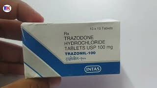 Trazonil 100 Tablet  Trazodone Hydrochloride Tablet  Trazonil 100mg Tablet Uses Benefits Dosage [upl. by Zurheide]