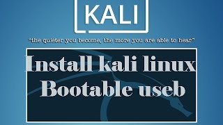 Kali linux Bootable USB 2018 [upl. by Cardon]