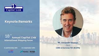 18th Annual Capital Link International Shipping Forum  Alexander Saverys Keynote Remarks [upl. by Lole390]