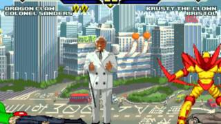 MUGEN dragon claw amp colonel sanders VS krusty amp bristol [upl. by Yrehc455]