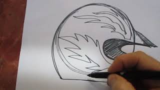 Tuto pour dessiner un casque de moto en 5mns [upl. by Abel22]