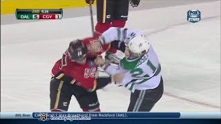 Antoine Roussel vs Shane OBrien Nov 14 2013 [upl. by Haerdna]