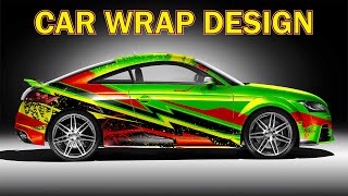 How to make car wrap design in Adobe illustrator  Car Mockup Design [upl. by Korney868]