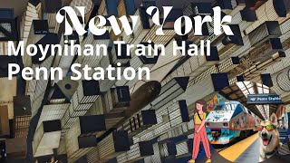 New York Moynihan Train Hall Penn Station 4K  Amtrak Trains station [upl. by Marwin]