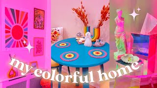 🌈 My colorful NYC apartment makeover  tour retro maximalist aesthetic [upl. by Fleta]