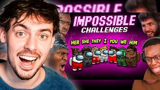 SIDEMEN AMONG US IMPOSSIBLE CHALLENGES THE MOST CONFUSING LOBBY EVER Reaction [upl. by Eiramanig]