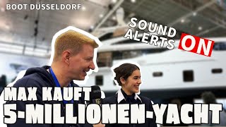 Max kauft 5MillionenSuperyacht  Schradin Unterwegs Boot Düsseldorf [upl. by Yrahca]