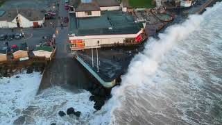 Drone footage of huge waves in Westward Ho [upl. by Delos]