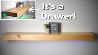 How to Make a Floating ShelfThats Also a Hidden Drawer  Free Plan [upl. by Oregolac]