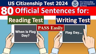 NEW 2024  USCIS OFFICIAL English Reading and Writing Test for US Citizenship Interview [upl. by Agatha]