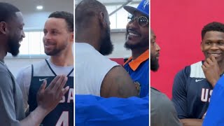 Dwyane Wade And Carmelo Anthony stopped to show love to Team USA [upl. by Eerol]