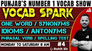 Master Vocabulary for SSC amp Punjab State Exams  VOCAB SPARK with Rohit Sain Sir 4 [upl. by Lanoil]