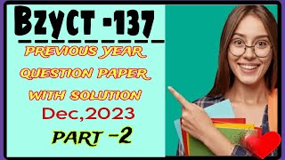 IGNOU solved PYQ code BZYCT 137  previous year question paper solved Bzyct 137 Dec 2023 [upl. by Ybeloc433]