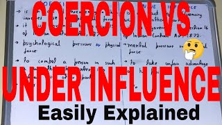 Coercion vs Undue InfluenceDifference between coercion and undue influenceCoercion undue influence [upl. by Nohsav]