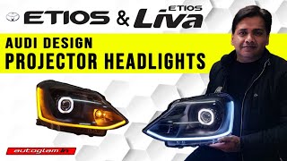 Toyota Etios amp Etios Liva Audi Style HID Projector Headlights Autoglam [upl. by Brosy]