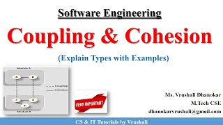 SE 23 Coupling amp Cohesion with Examples  Software Engineering [upl. by Westmoreland]