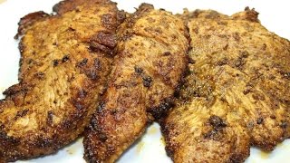 طريقة عمل شرائح صدور الديك الرومي المحمرة  Pan Fried Turkey Breast Steak [upl. by Nolaf]