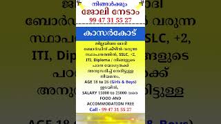 kerala jobs 2024 todays job malayalam jobs November 17 [upl. by Kliment]