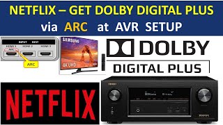 Netflix Dolby Digital plus via ARC Avr tv [upl. by Jarv]