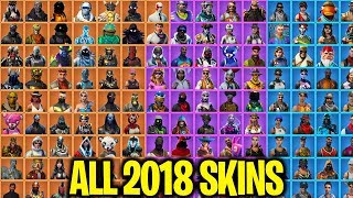 EVERY FORTNITE SKIN IN 2018 ALL FORTNITE SKINS IN 2018 260 SKINS SHOWCASE [upl. by Ezarra]