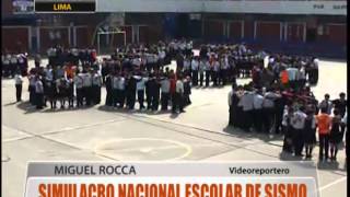 Simulacro nacional escolar de sismo en SJM [upl. by Ashti]