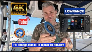 Changement de SONDEUR amp Exportation points GPS LOWRANCE ELITE amp HDS [upl. by Bruis]