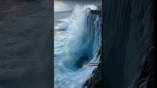 whirlpool waves crashing against cliffs shorts amazing whirlpool seawaves [upl. by Elay176]