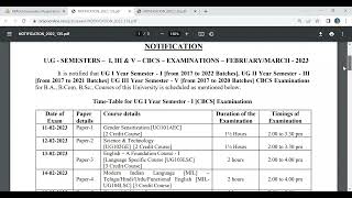 Dr B R Ambedkar Open University Degree I III amp V Semester exam fee date and exams schedule  BRAOU [upl. by Biddy]