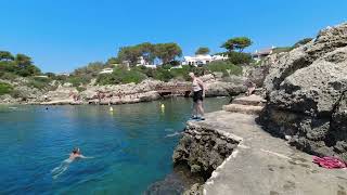 Cliff Jumping Cala en Forcat Beach Menorca Balearic Islands Spain Holiday Travel 2022 [upl. by Espy983]