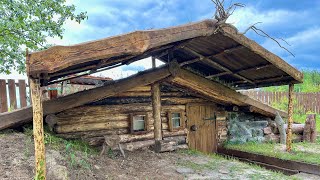 Dugout Shelter Building  2 rooms underground  Made a double roof  Overnight in a dugout [upl. by Mayfield362]