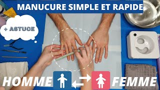 Manucure simple et rapide homme♂️femme♀️  astuce💅🏻 [upl. by Inilahs258]