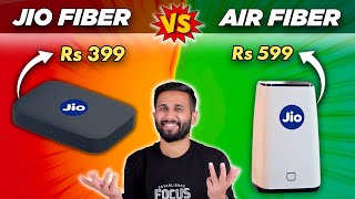 Jio AirFiber vs Jio Fiber Price plans speed and more  Which one to buy ⚡ [upl. by Agemo]