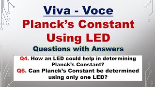 Plancks Constant using LED  Viva Voce  Practical file [upl. by Ilajna]