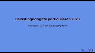 Online training Hoe vul ik mijn Belastingaangifte in [upl. by Immaj909]