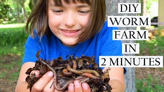 Making a worm farm in 2 minutes raise worms  vermiculture  vermicomposting [upl. by Verada]