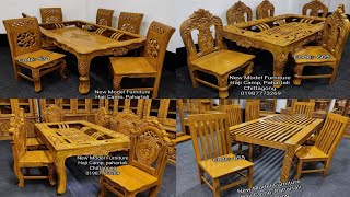 Wooden modern dining table and modern chairs design  Wooden luxury dining sets design [upl. by Sezen560]