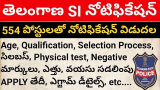 TS SI Notification 2022  Telangana SI Notification 2022  Telangana Police notification  TSLPRB [upl. by Ellenad]