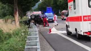 Tödlicher Unfall auf der B460 HeppenheimLorsch 19072012 [upl. by Pleione653]