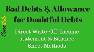 Bad Debt amp Allowance for Bad Debts  Direct WriteOff Balance Sheet amp Income Statement Method [upl. by Todhunter]