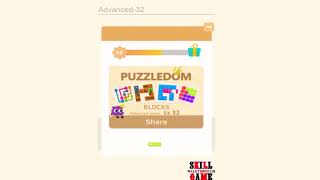 Puzzledom  Blocks  Advanced Level 1  50  Walkthrough [upl. by Nawoj]