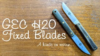 GEC H20 fixed blade knives  hands on review [upl. by Aneryc]