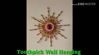 How to Make ToothPick Wall Hanging  Easy Best of Waste Craft for KIDS  DIY Toothpick Art [upl. by Oriaj]